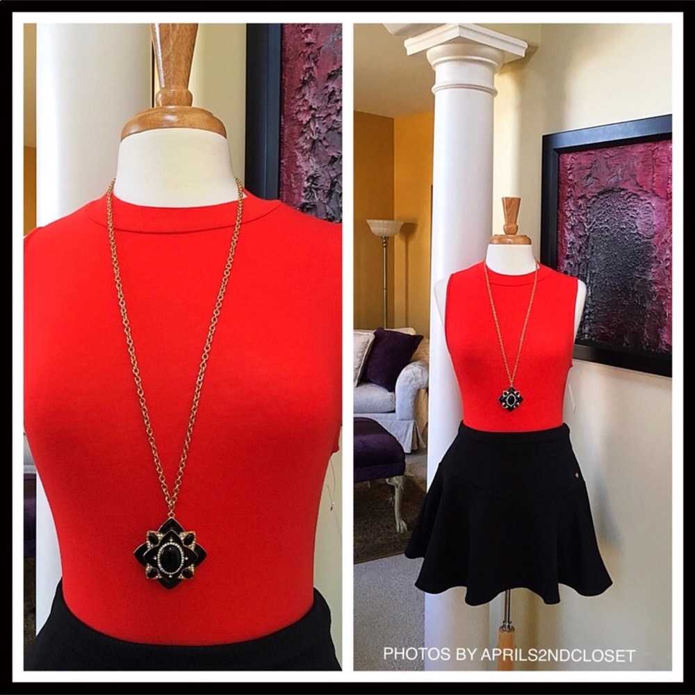 OLIVIA WELLES LONG PENDANT STATEMENT NECKLACE A3C - Picture 3 of 8
